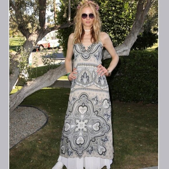 HALE BOB Beaded Strappy Boho Maxi Dress NWT Influencer XS embellished - Picture 2 of 11